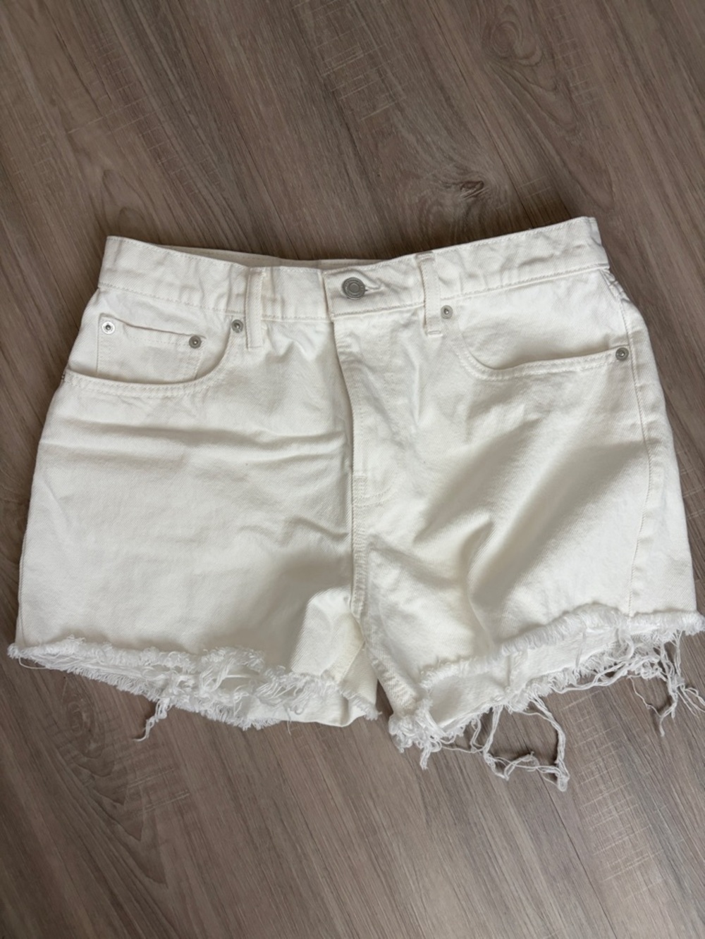 Lucky Brand White Frayed Hem Denim Shorts